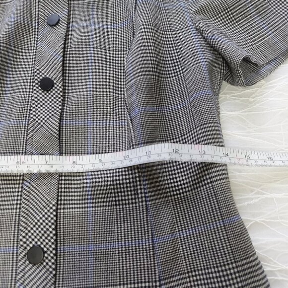 Theory Gray Plaid Button-Down Dress - Picture 7 of 12